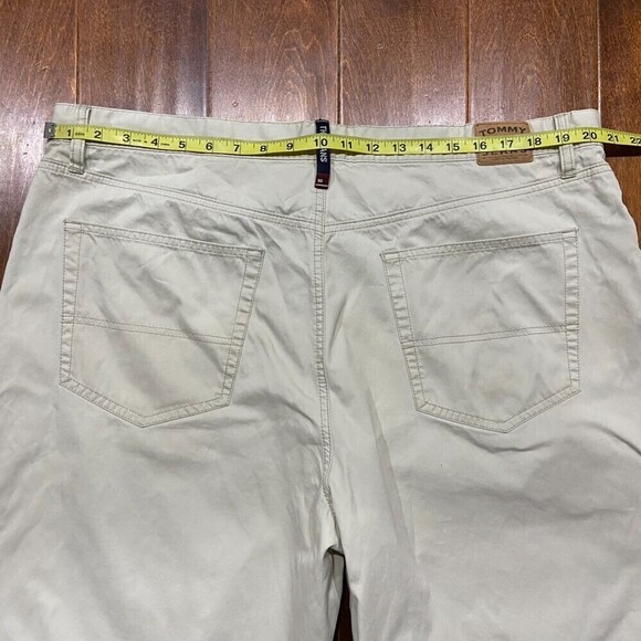 Tommy Jeans Hilfiger Baggy Chino Light Khaki Shorts Cotton Vintage Men's Size 42 - Picture 7 of 8